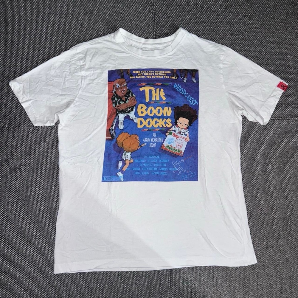 The Boondocks Movie TV Show Promo White Cartoon T Shirt Size Small Rare